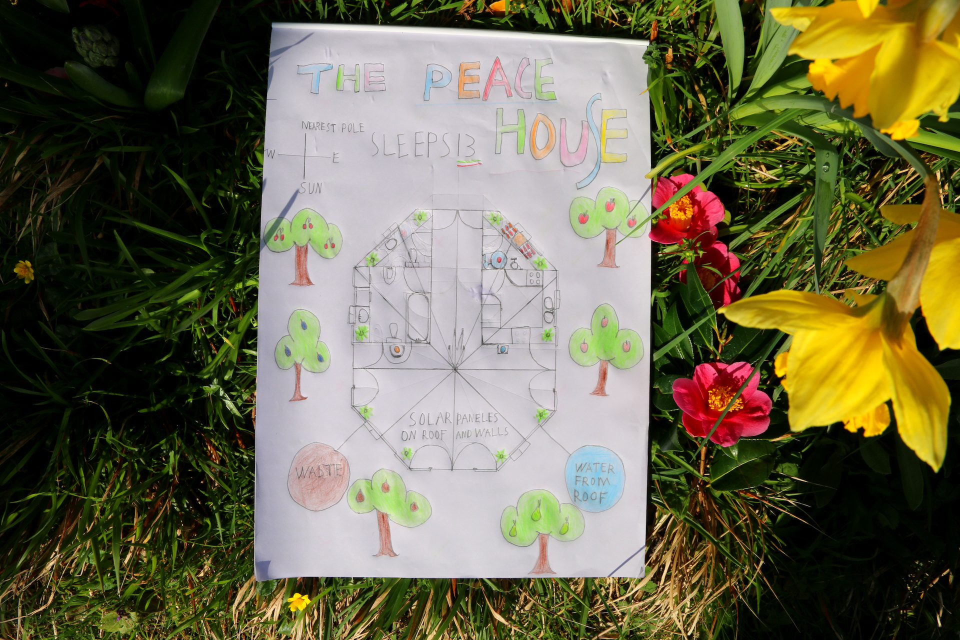 It's main entrance is on the cold side, with tall pointy doors because this roof ridge is level and the highest part of the property. All exterior doors are glass. Floor is tiled for grounding and so that rain and liquids can't damage it. Lots of bedding. Wonderbolt juice cordial on standby.🍋 🧊☕